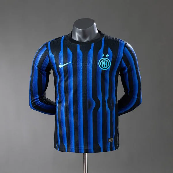 Camiseta de fútbol Inter Milan 2025/26 LOCAL MANGA LARGA VERSION JUGADOR